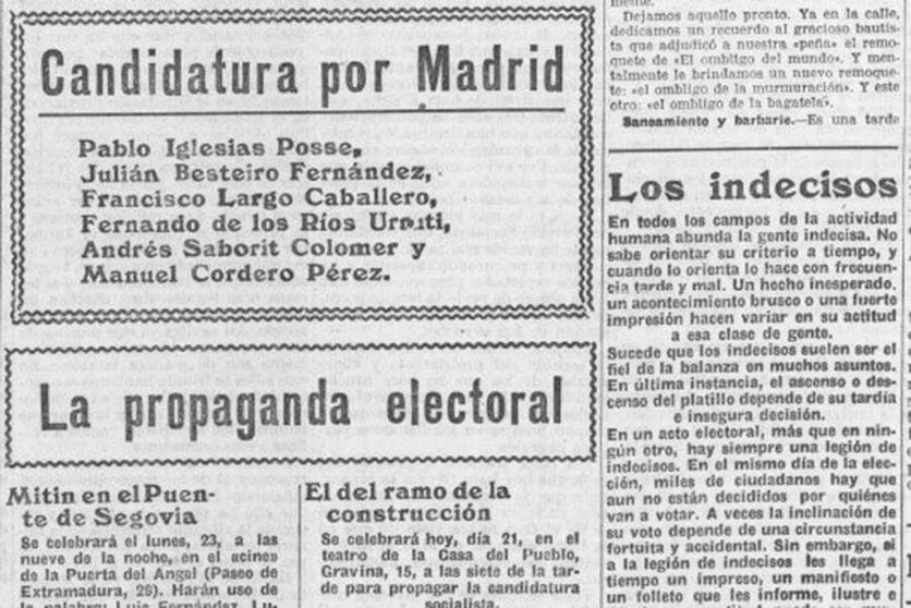 El Socialista (21 de abril de 1923)