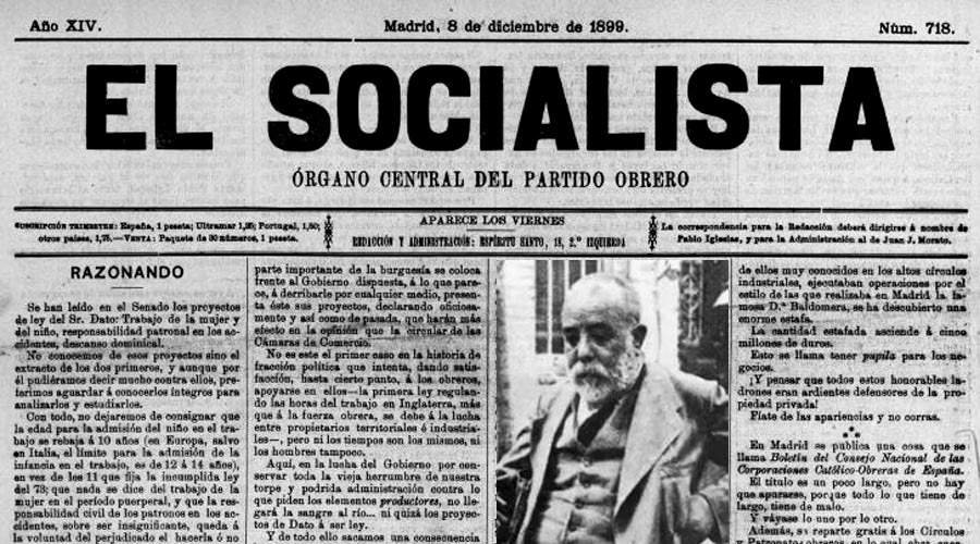 Recorte de El Socialista 718 (8/12/1899) con la imagen de Juan José Morato