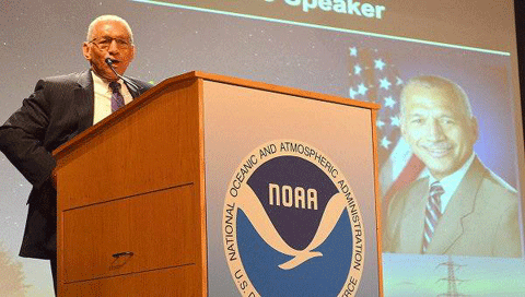 Charles Bolden, ayer en Washington durante el "Space Weather Enterprise Forum"