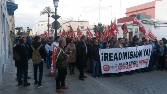 Manifestación de los trabajadores el pasado mes de marzo. (Foto:CCOO)
