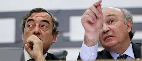 El presidente de la CEOE, Juan Rosell, y el secretario general de la CEOE, Jos&eacute; Mar&iacute;a Lacasa. 