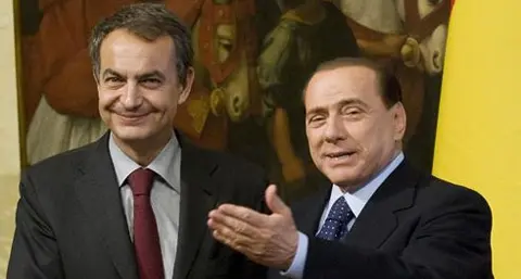 El presidente espa&ntilde;ol, Jos&eacute; Luis Rodr&iacute;guez Zapatero, y el primer ministro italiano, Silvio Berlusconi.