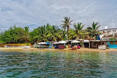 Shore of  tiny island of NGor in Atlantic ocean. Dakar, Senegal