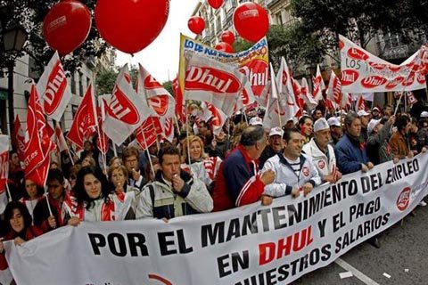 Manifestación trabajadores Nueva Rumasa