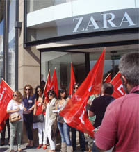 Concentración en mayo del comité de empresa de Zara en A Coruña
