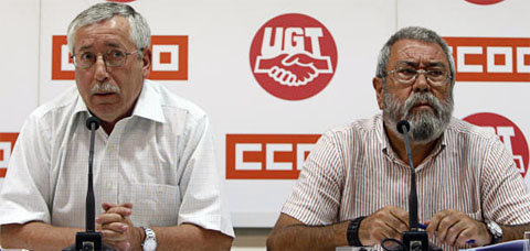 Toxo y Méndez, secretarios generales de CCOO y UGT