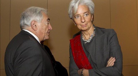 Srtauss-Kahn y la ministra de Economía francesa, Christine Lagarde.