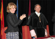 Aguirre en la toma de posesión del rector de la Universidad Carlos III, Daniel Peña