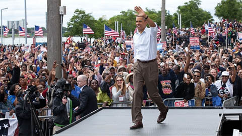 Obama en la celebración del Día del Trabajo el lunes en Detroit (Foto: Casa Blanca, Pete Souza)