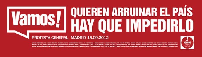 Cartel del acto de la Plaza de Colón de Madrid (15 de septiembre de 2012)