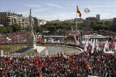 Plaza de Col&oacute;n de Madrid, 15 de septiembre de 2012