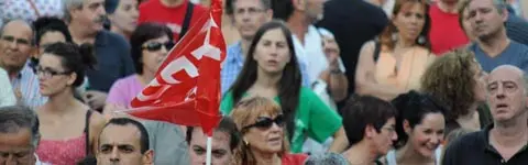 Concentraci&oacute;n de trabajadores en Madrid (Foto: JR) 