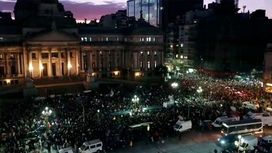 manifestación contra Kirchner