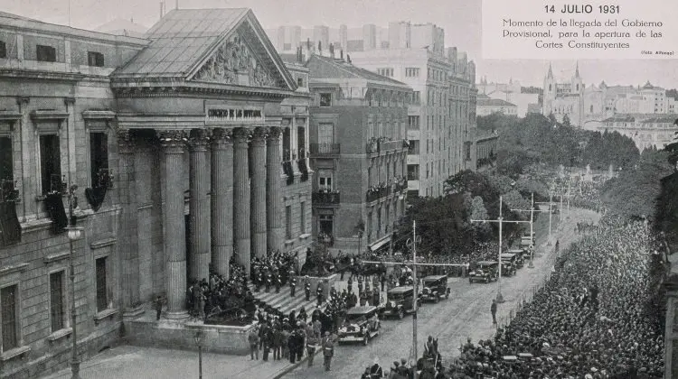 MADRID CONGRESO DE LOS DIPUTADOS-BIBLIOTECA FOTOGRAFIA-14/7/1931LLEGADA DEL GOBIERNO PROVISIONAL PARA APERTURA CORTES CONSTITUYENTES;