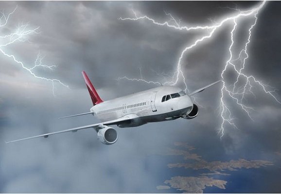 Avión en tormenta