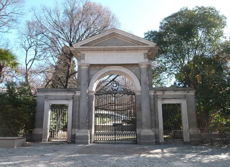 Royal Gate of the Royal Botanical Garden of Madrid (Spain). Built in 1781.