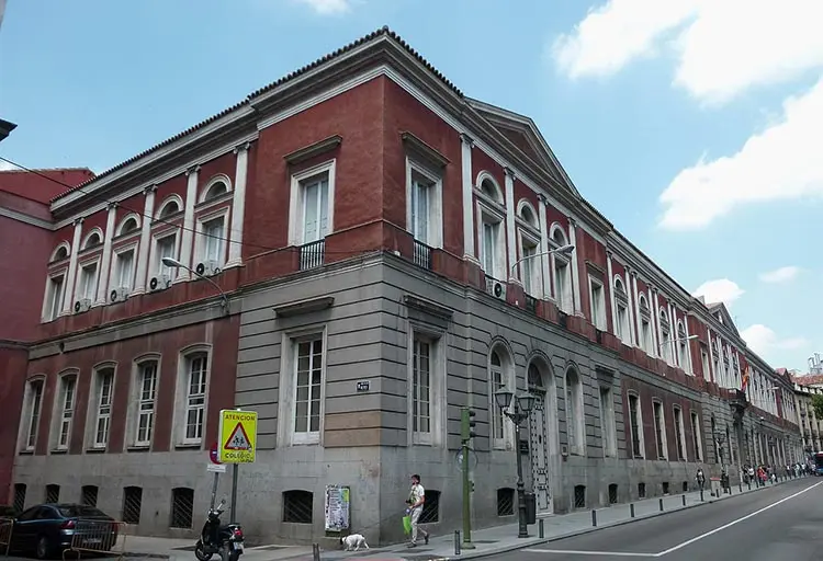 Seat of the former University of Madrid (Spain) and Cardinal Cisneros Institute, in Centro district. Building from 1847.