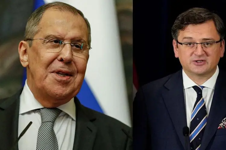 Sergu&eacute;i Lavrov y Dmytro Kuleba, ministros de exteriores de Rusia y Ucrania respectivamente