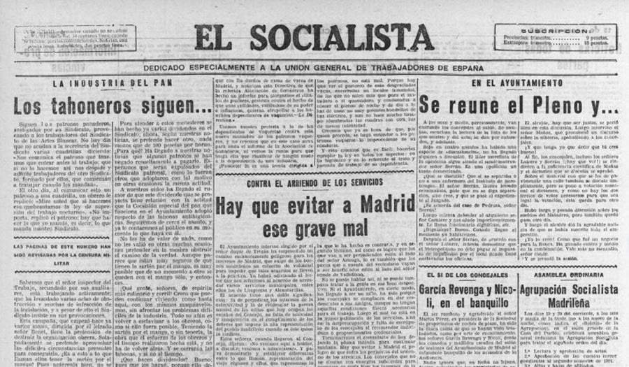 Pie de foto: El Socialista, 15 de enero de 1925 (Núm: 4974)