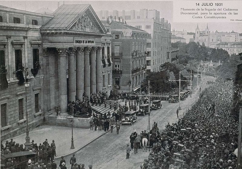 Llegada del Gobierno Provisional, para la apertura de las Cortes Constituyentes, 14 de julio 1931 (Foto: Congreso de los Diputados)