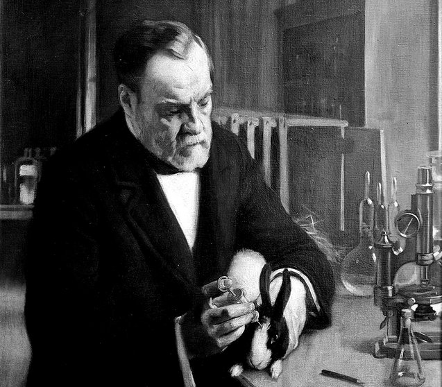 M0000148 Louis Pasteur [1822 - 1895], microbiologist and chemist
Credit: Wellcome Library, London. Wellcome Images
images@wellcome.ac.uk
http://wellcomeimages.org
Louis Pasteur [1822 - 1895], French microbiologist and chemist in his laboratory
oil
1920's By: Ernest BoardPublished:  - 

Copyrighted work available under Creative Commons Attribution only licence CC BY 4.0 http://creativecommons.org/licenses/by/4.0/