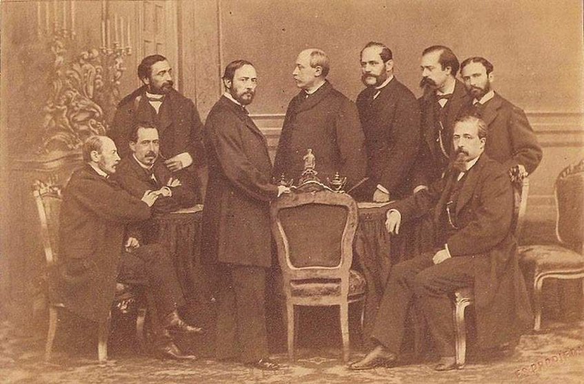 Gobierno provisional en 1869 (Wikipedia: Fotografía de J. Laurent.)