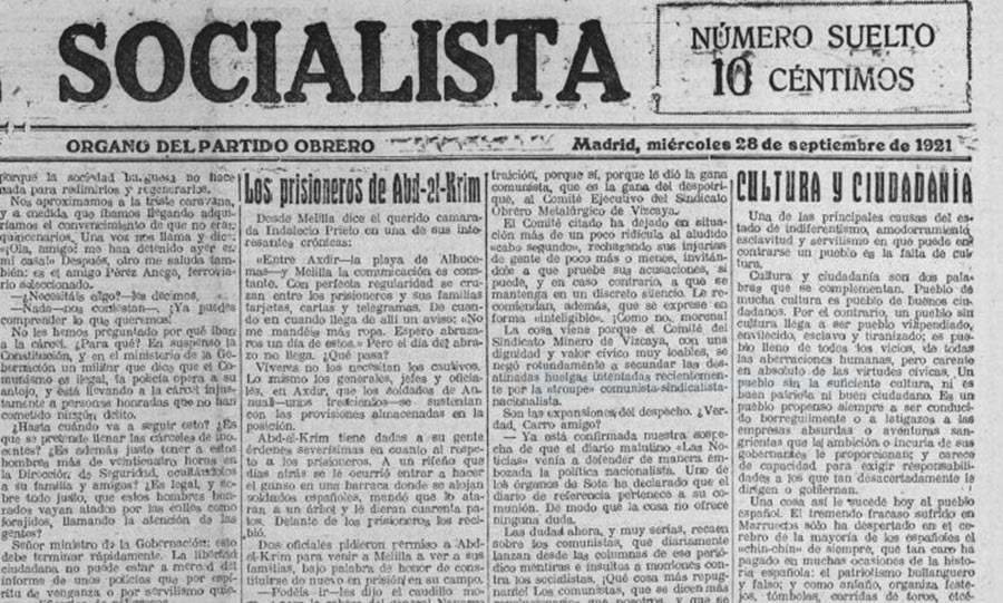 El Socialista de 28 de septiembre de 1921 (número 3940)