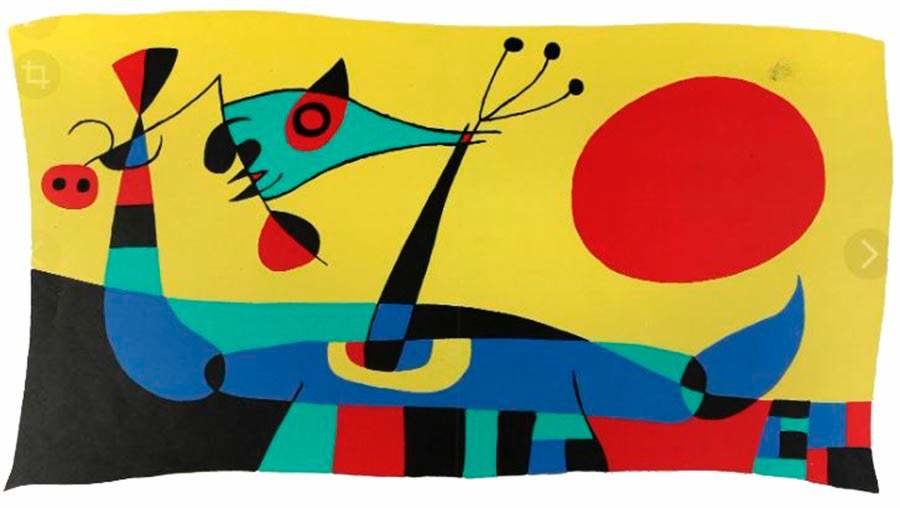 Joan Miró, Composición II (Plumas de pavo real), 1956