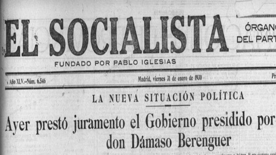 Portada de El Socialista 31/01/1930