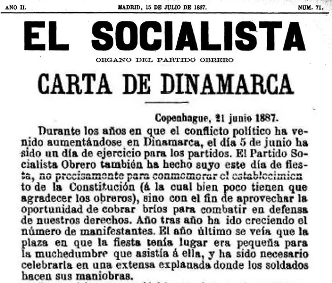 Composici&oacute;n El Socialista, n&uacute;mero 71 (15/07/1887)