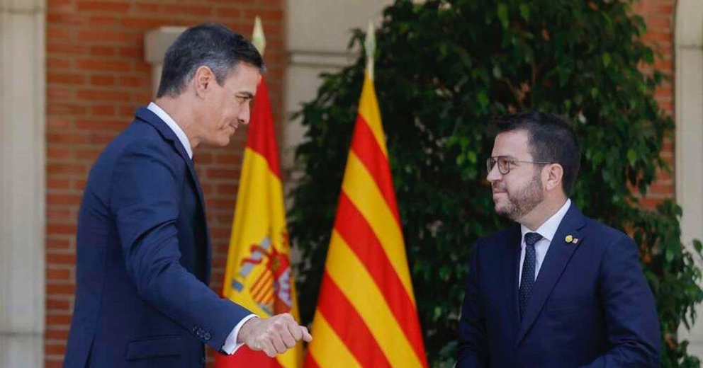 Pedro Sánchez y Pere Aragonès, presidente de la Generalitat de Cataluña