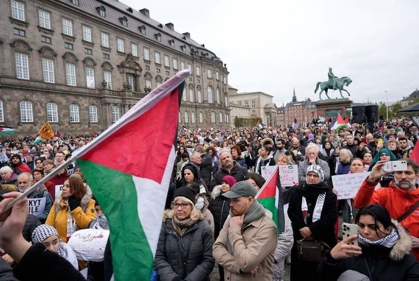 Manifestación en Copenhague en solidaridad con Gaza