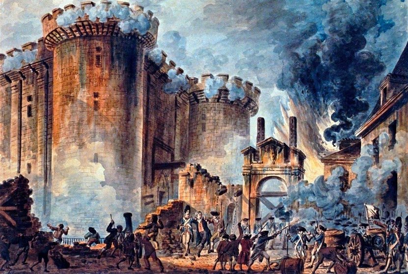 La  toma de la Bastilla. Cuadro pintado por Jean-Pierre Houël
