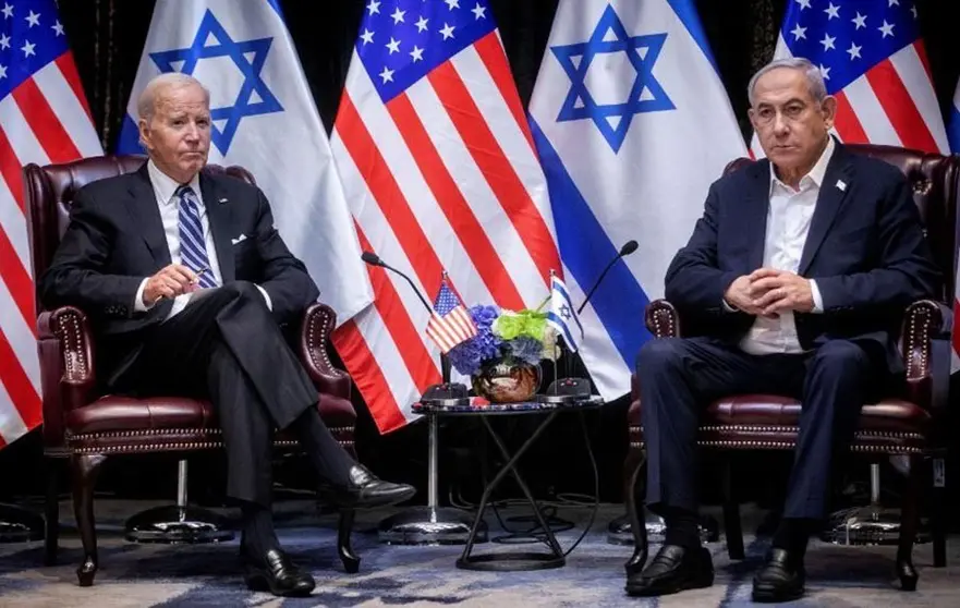 Joe Biden y Benjam&iacute;n Netanyahu