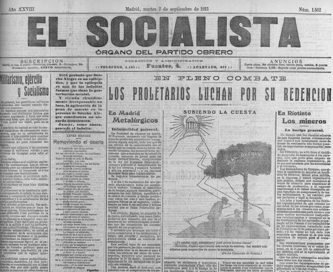 n&uacute;mero 1562 de&nbsp;El Socialista, de 2 de septiembre de 1913