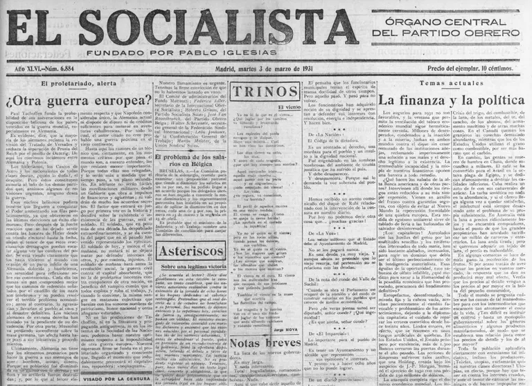 El n&uacute;mero 7125 de 'El Socialista' del 10 de diciembre de 1931