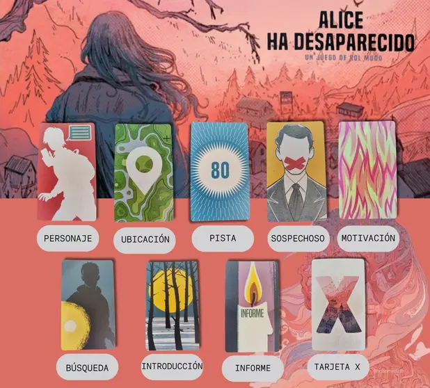 Alice ha desaparecido cartas juego