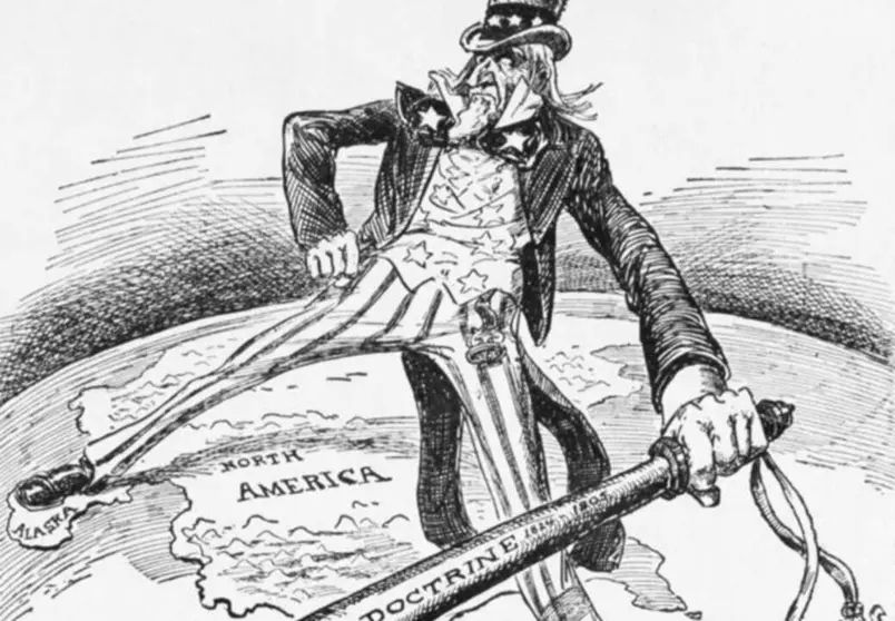 caricatura doctrina monroe