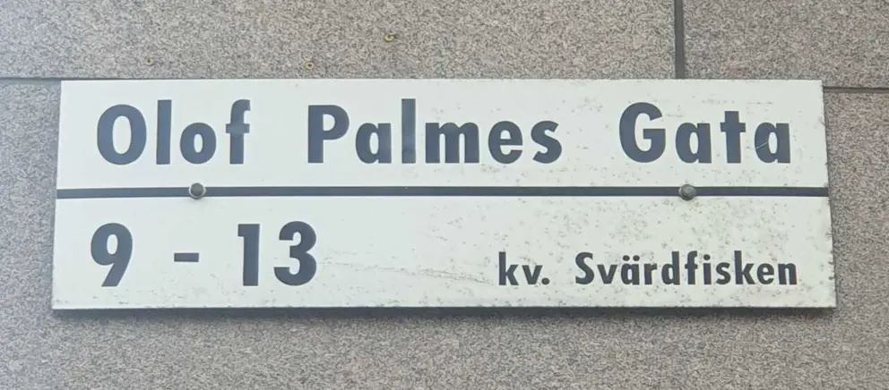 La calle en donde Olof Palme fue asesinado