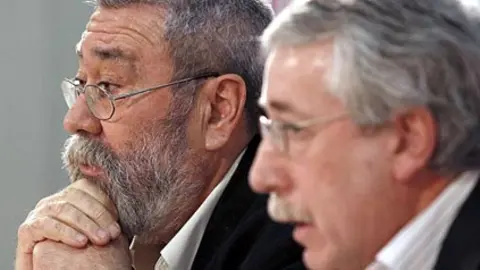 C&aacute;ndido M&eacute;ndez e Ignacio Fern&aacute;ndez Toxo, secretarios generales de UGT y CCOO