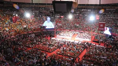 Reuni&oacute;n sindical en el Palacio de Vistalegre de Madrid en 2010.