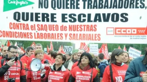 manifestacion trabajadores corte ingles