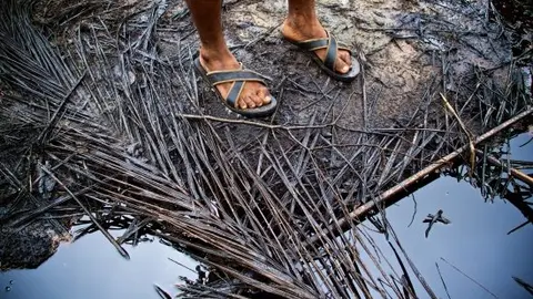 Vertidos en el Delta del N&iacute;ger, Nigeria &copy; Michael Uwemedimo/cmapping.net