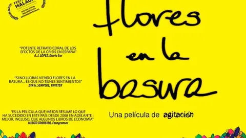 flores en la basura cartel