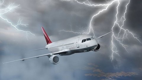 Avión en tormenta