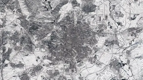 madrid cubierta de nieve imagen ESA