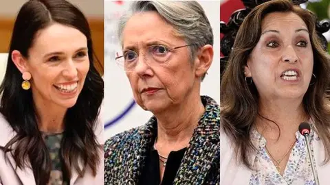 Jacinda Ardern, Elisabeth Borne y  Dina Boluarte