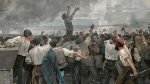 Vicente Cutanda y Toraya: Una huelga de obreros en Vizcaya.1892. Madrid, Museo Nacional del Prado