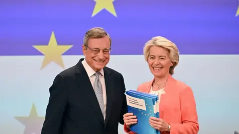 Mario Draghi y Ursula von der Leyen