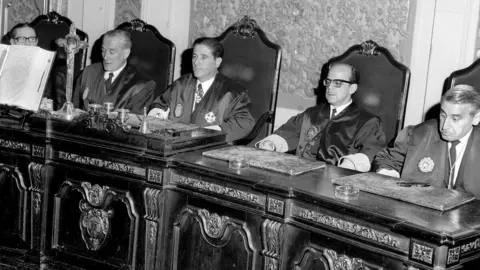 Imagen de la toma de posesi&oacute;n del presidente del Tribunal de Orden P&uacute;blico (TOP), Jos&eacute; Francisco Mateu, en el a&ntilde;o 1968. Archivo